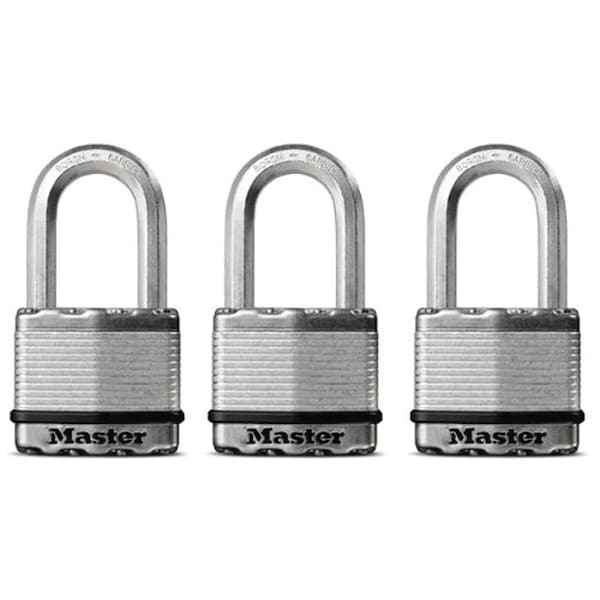 Master Lock Magnum Series Padlock, Keyed Different Key, 3/8 in Dia Shackle, 2 in H Shackle, Zinc - M5XTRILHCCSEN