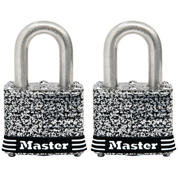 Master Lock Padlock, Keyed Alike Key, 9/32 in Dia Shackle, 3/4 in H Shackle, Stainless Steel Shackle, Steel Body - 3SSTHC