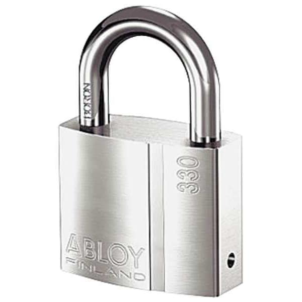 Abloy Padlock, Keyed Alike, Standard Shackle, Rectangular Brass Body, Hardened Steel Shackle, 1 in W - PL330/25B-KA