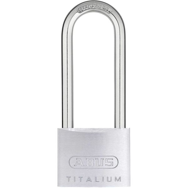 Abus Padlock, Keyed Different, Long Shackle, Square Aluminum Body, Steel Shackle, 7/8 in W - 64TI/40HB-63 KD