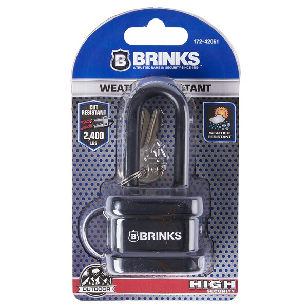 Brinks Keyed Different Padlock, Laminated Steel, 40mm, High Security Long SHKL - 172-42051