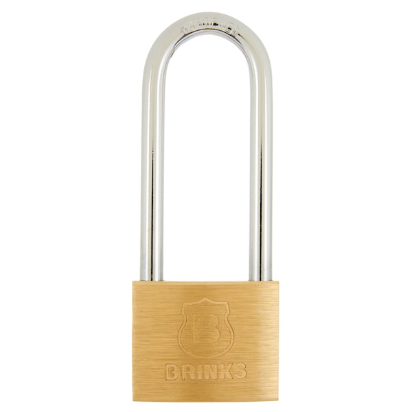 Brinks Keyed Alike Padlock, Brass, 40mm, High Security, Long SHKL 2 PK - 171-42201