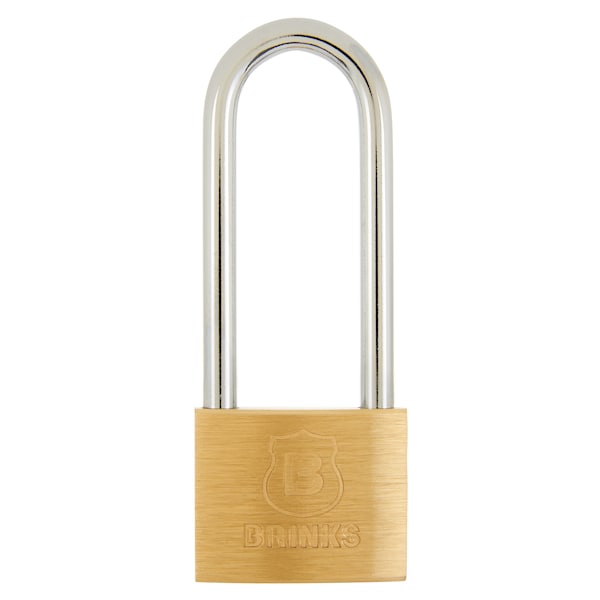 Brinks Keyed Alike Padlock, Brass, 40mm, High Security, Long SHKL 2 PK - 171-42201