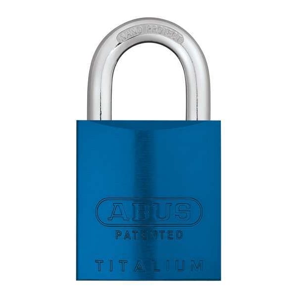 Abus Padlock, Keyed Alike, Standard Shackle, Rectangular Aluminum Body, Steel Shackle, 1 in W - 83AL/45 (300) KA BLUE