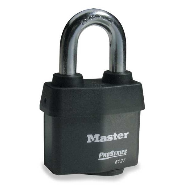 Master Lock Padlock, Keyed Alike, Standard Shackle, Rectangular Steel Body, Boron Shackle, 7/8 in W - 6127KA-10G209