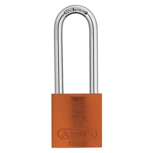 Abus Keyed Padlock, Open, Rectangular Aluminum Body, Hardened Steel Shackle, 3/4 in W, 6 PK - 19354