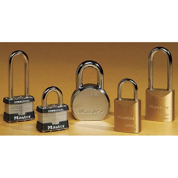 Master Lock Padlock, Keyed Different, Standard Shackle, Rectangular Steel Body, Steel Shackle, 3/4 in W - 21