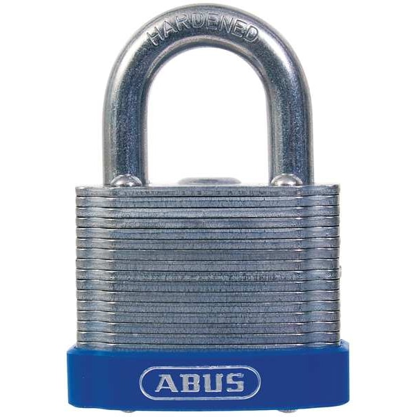 Abus Keyed Padlock, Open, Square Steel Body, Hardened Steel Shackle, 15/16 in W - 41/50 KA
