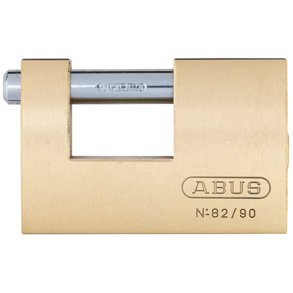 Abus Padlock, Keyed Different, Shutter Shackle, Brass Body, Steel Shackle, 13/16 in W - 82/90 KD
