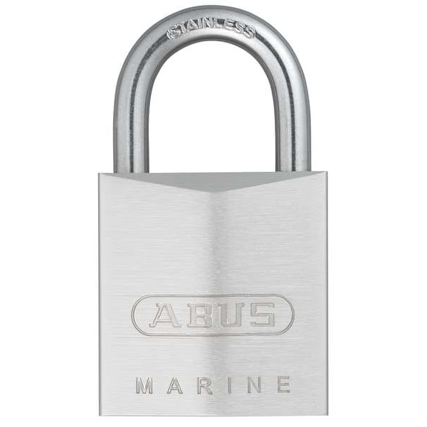 Abus Padlock, Keyed Alike, Standard Shackle, Rectangular Brass Body, Stainless Steel Shackle, 5/8 in W - 75IB/30 KA