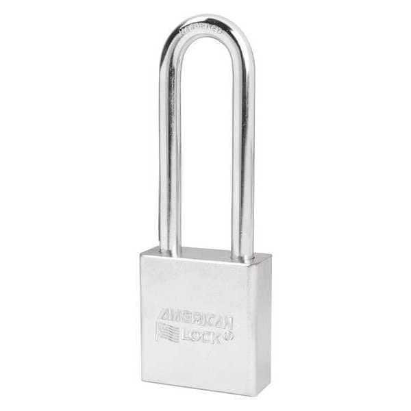 American Lock Padlock, Keyed Different, Long Shackle, Rectangular Steel Body, Boron Shackle, 3/4 in W - A5202