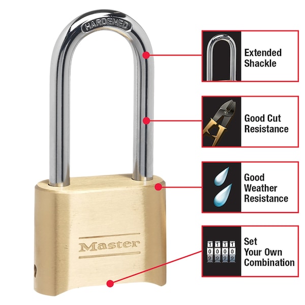 Master Lock Master Lock 4-1/8 in. H X 2 in. W Steel Resettable Combination Combination Padlock - 175DLH