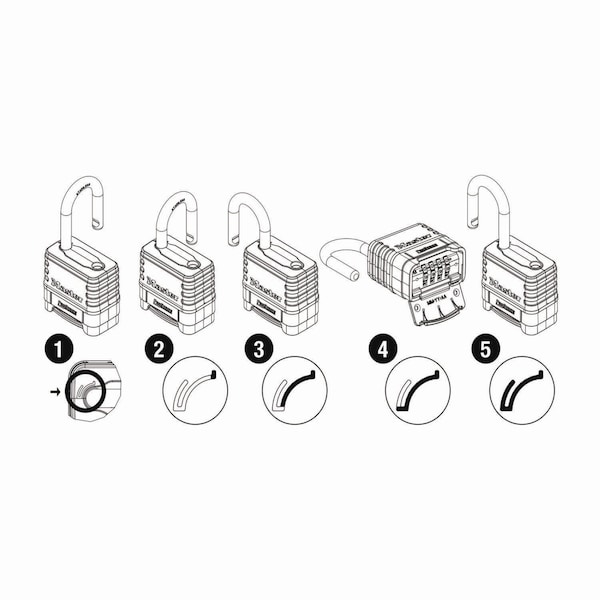 Master Lock ProSeries Stainless Steel Easy-to-Set Combination Lock, 5/16" - 1174D