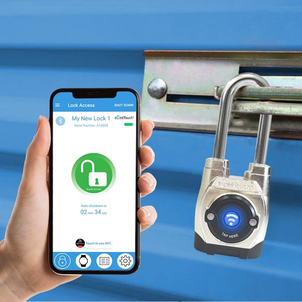 Egeetouch 5th Gen Smart Padlock - Outdoor with Bluetooth and NFC, Long shackle - 5-02502-94