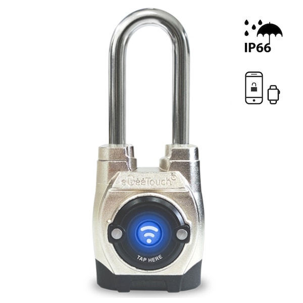Egeetouch 5th Gen Smart Padlock - Outdoor with Bluetooth and NFC, Long shackle - 5-02502-94