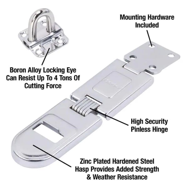 Master Lock Master Lock Bright Hardened Steel 6-1/4 in. L Fixed Staple Hasp 1 pk - 720-D
