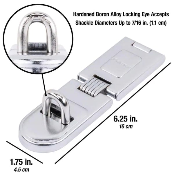 Master Lock Master Lock Bright Hardened Steel 6-1/4 in. L Fixed Staple Hasp 1 pk - 720-D