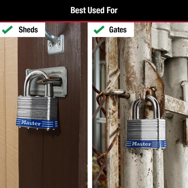 Master Lock Master Lock 1-1/2 in. H X 7/8 in. W X 2 in. L Steel 4-Pin Cylinder Exterior Padlock, PK2 - 5T