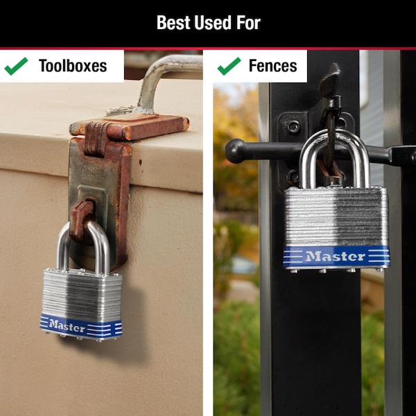 Master Lock Master Lock 1-1/2 in. H X 7/8 in. W X 2 in. L Steel 4-Pin Cylinder Exterior Padlock, PK2 - 5T
