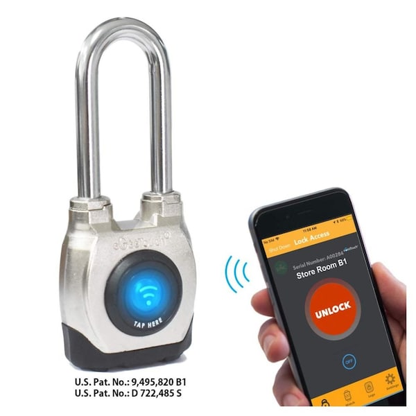 Egeetouch 4th Gen Smart Padlock - Bluetooth and NFC, Long shackle, Pack of 2 - 5-02202-94-2