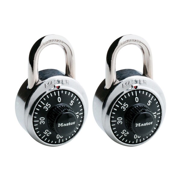 Master Lock Master Lock 2 in. H X 7/8 in. W X 1-7/8 in. L Steel Anti-Shim Technology Combination Padlock, PK2 - 1500T