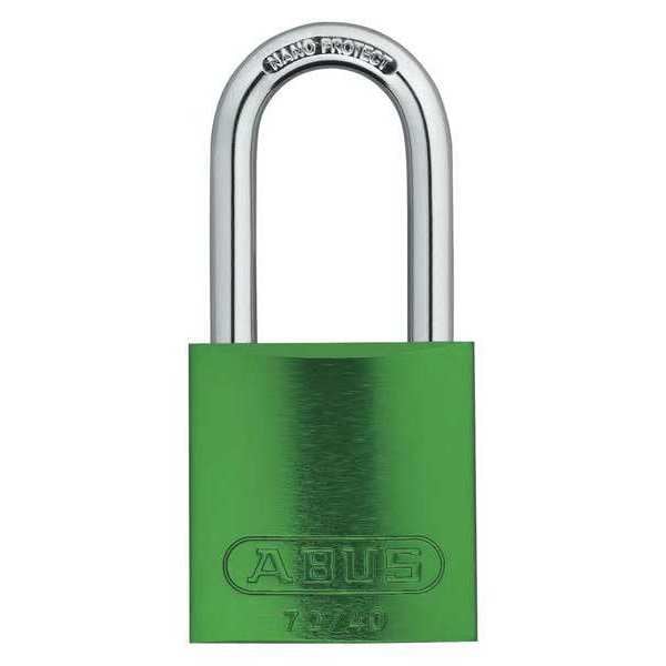 Abus Keyed Padlock, Open, Rectangular Aluminum Body, Hardened Steel Shackle, 3/4 in W, 3 PK - 19338