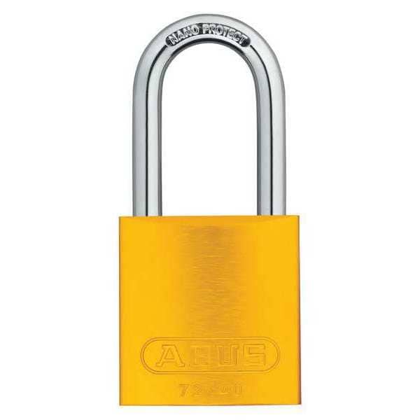 Abus Keyed Padlock, Open, Rectangular Aluminum Body, Hardened Steel Shackle, 3/4 in W, 3 PK - 19349