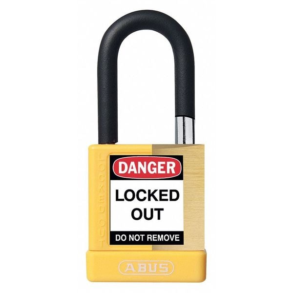 Abus Keyed Padlock, Open, Rectangular Steel Body, Hardened Steel Shackle, 3/4 in W - 20045