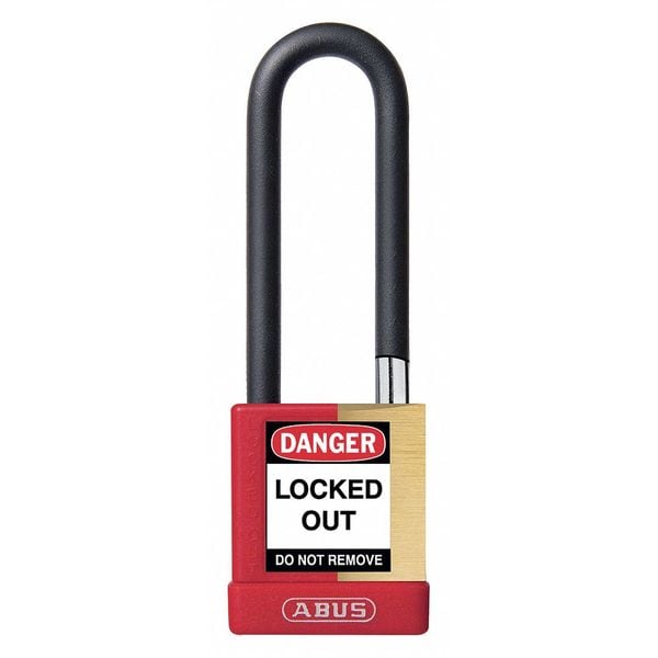 Abus Keyed Padlock, Open, Rectangular Steel Body, Hardened Steel Shackle, 3/4 in W - 20102