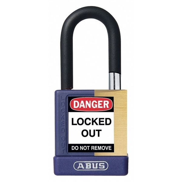 Abus Keyed Padlock, Open, Rectangular Steel Body, Hardened Steel Shackle, 3/4 in W - 20042