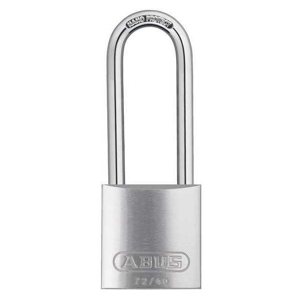 Abus Keyed Padlock, Open, Rectangular Aluminum Body, Hardened Steel Shackle, 13/16 in W, 6 PK - 15430