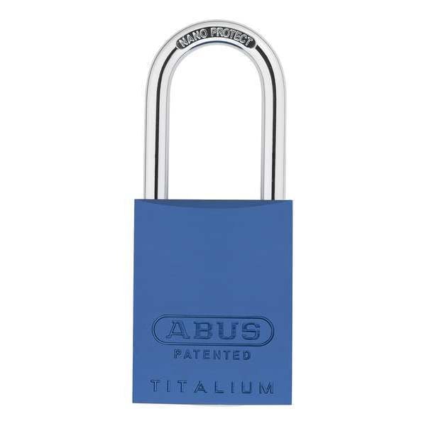 Abus Padlock, Keyed Alike, Long Shackle, Rectangular Aluminum Body, Steel Shackle, 1 in W - 83AL/40 (300) KA BLUE