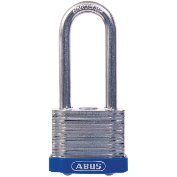 Abus Padlock, Master Keyed, Long Shackle, Rectangular Recycled Steel Body, Steel Shackle, 13/16 in W - 41HB/40 MK KD