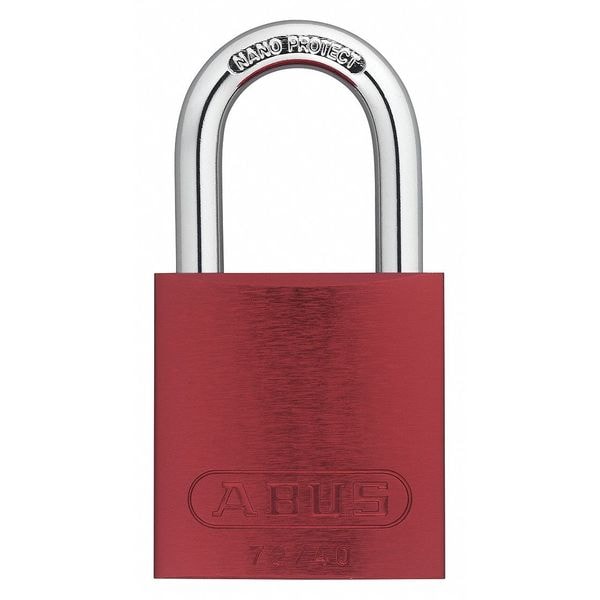 Abus Keyed Padlock, Open, Rectangular Aluminum Body, Hardened Steel Shackle, 3/4 in W, 6 PK - 19319