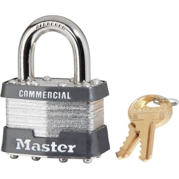 Master Lock Padlock, Keyed Alike Key, Open Shackle, 5/16 in Dia Shackle, 15/16 in H Shackle, Steel Shackle - 1KA 2359