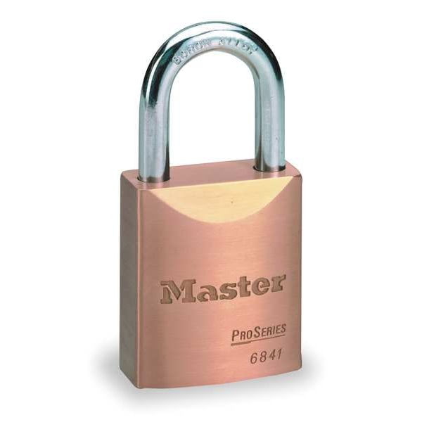 Master Lock Padlock, Coreless, Long Shackle, Rectangular Brass Body, Boron Shackle, 25/32 in W - 6841LFWO