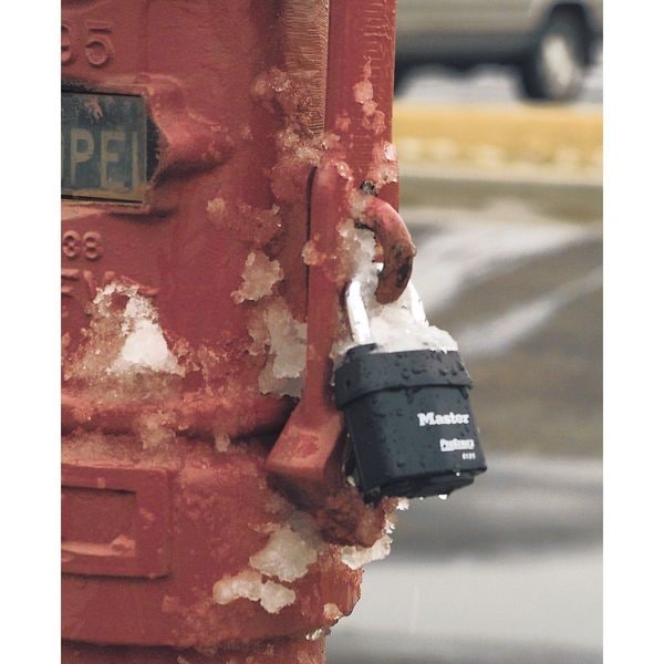 Master Lock Padlock, Keyed Alike, Standard Shackle, Rectangular Brass Body, Steel Shackle, 5/8 in W - 4KA-3202