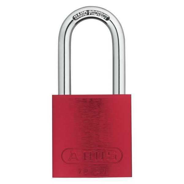 Abus Keyed Padlock, Open, Rectangular Aluminum Body, Hardened Steel Shackle, 3/4 in W, 3 PK - 19347