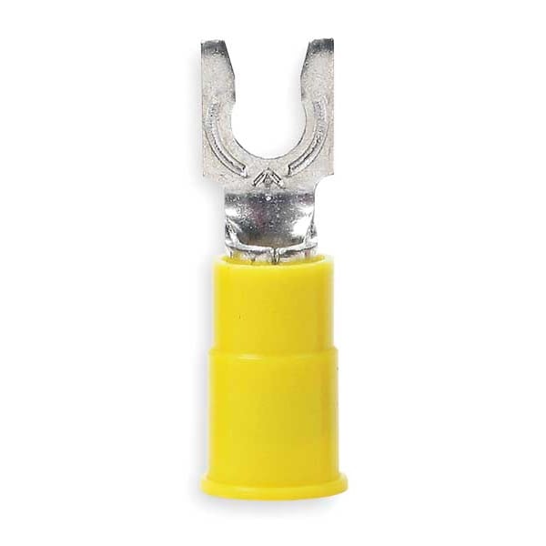 Terminal de horquilla de bloqueo de nylon de calibre 12-10 AWG #8 Stud PK50 - MNG10-8FLX