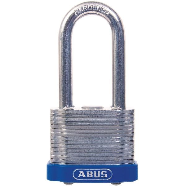 Abus Padlock, Master Keyed, Long Shackle, Rectangular Recycled Steel Body, Steel Shackle, 15/16 in W - 41HB/50 MK KD