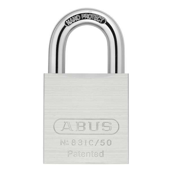 Abus Padlock, Coreless, Standard Shackle, Rectangular Brass Body, Steel Shackle, 1 in W - 83IC/50