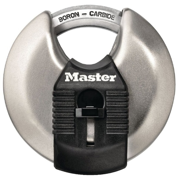 Master Lock Magnum Series Padlock, Keyed Alike Key, Shrouded Shackle, 38 in Dia Shackle, Stainless Steel Body - M40XKAD