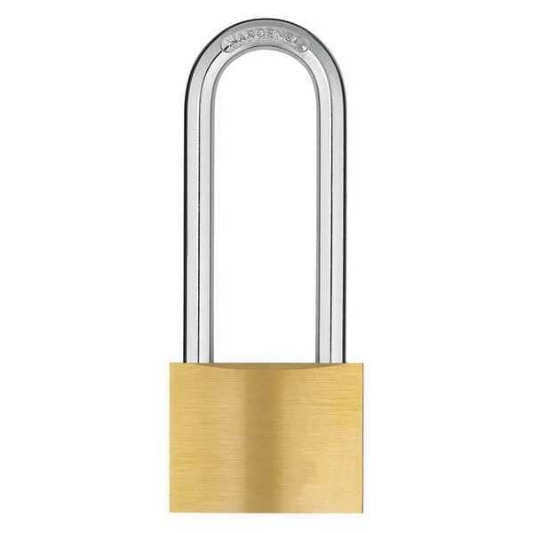 Zoro Select Padlock, Keyed Different, Long Shackle, Rectangular Brass Body, Hardened Steel Shackle, 1 in W - 48JR15