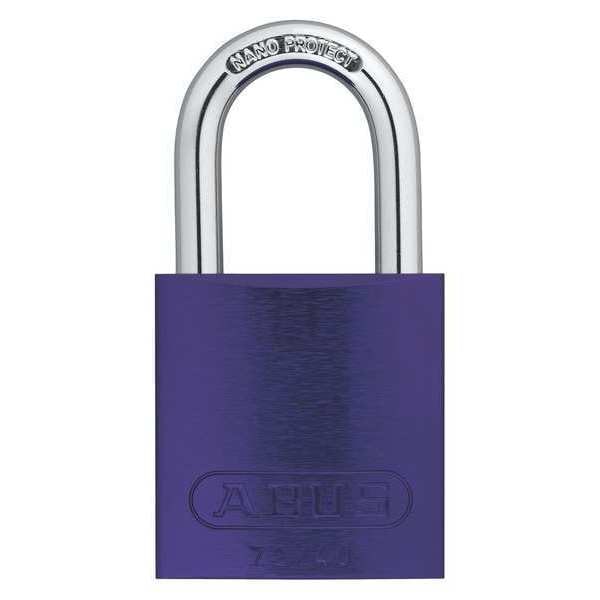 Abus Keyed Padlock, Open, Rectangular Aluminum Body, Hardened Steel Shackle, 3/4 in W, 6 PK - 09186
