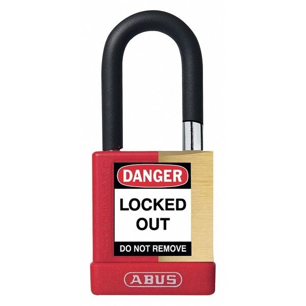 Abus Keyed Padlock, Open, Rectangular Steel Body, Hardened Steel Shackle, 3/4 in W - 20030
