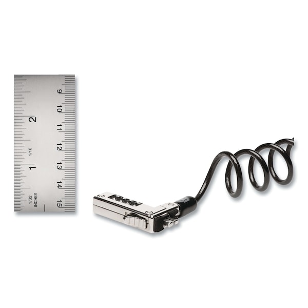 Kensington Slim Portable Combination Lock for Standard Slot, 6 ft Carbon Steel Cable, Black/Silver - K60625WW