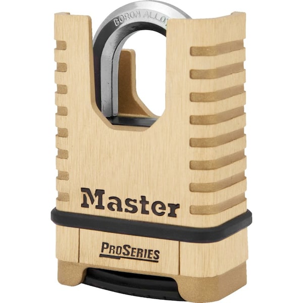 Master Lock Master Lock ProSeries 6.56 in. H X 2-1/4 in. W Brass 4-Digit Combination Shrouded Padlock - 1177D