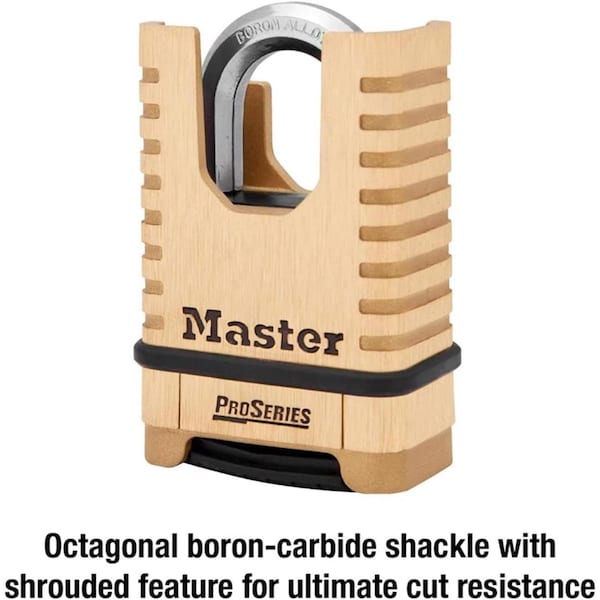 Master Lock Master Lock ProSeries 6.56 in. H X 2-1/4 in. W Brass 4-Digit Combination Shrouded Padlock - 1177D