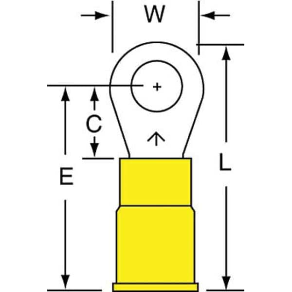 Terminal de Anillo de Vinil de 3M de 12-10 AWG para Perno #10 Paquete con 500 piezas - MVU10-10RK