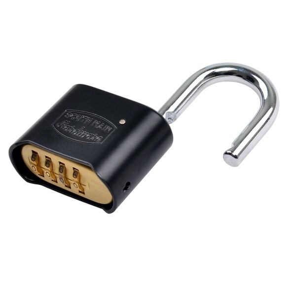 South Main Hardware Resettable Die-Cast Padlock, Black - 810157